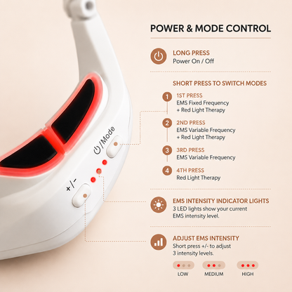 Pureluma EMS Under Eye Mask with Red Light Therapy