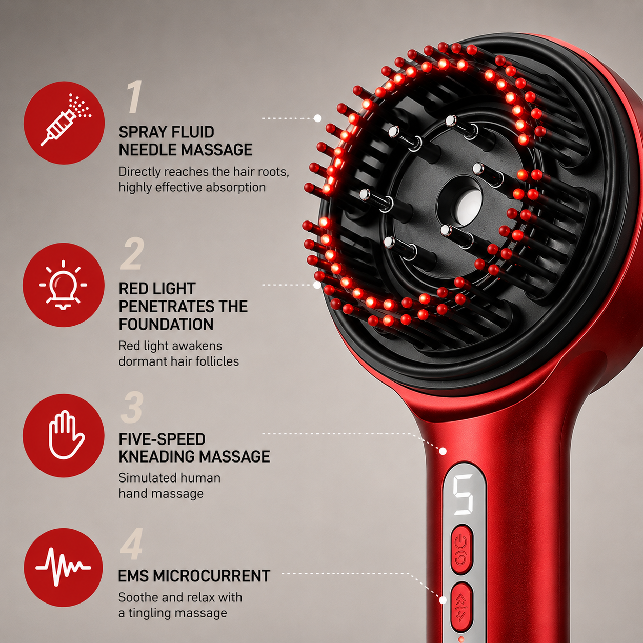 Pureluma Red light Electric Scalp Brush Massager