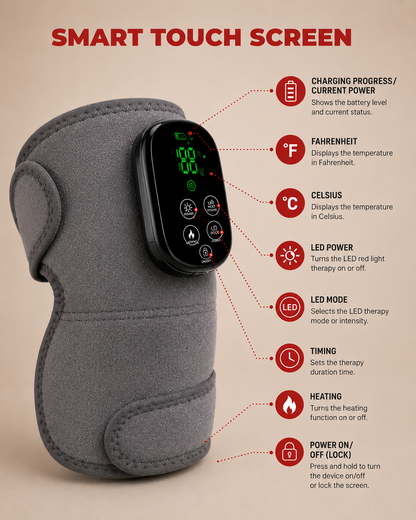 Pureluma Red Light Therapy Knee Pad with Heating & Massage