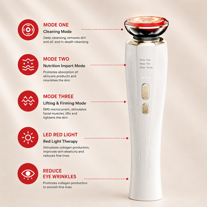 Pureluma 3-in-1 Red Light Therapy Skincare Massager